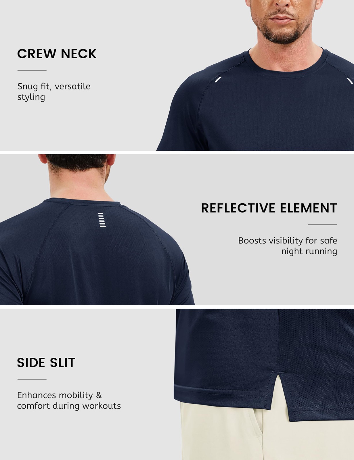 Men’s Workout Shirts Athletic Quick Dry Mesh Short Sleeve Shirt Running Gym Tops