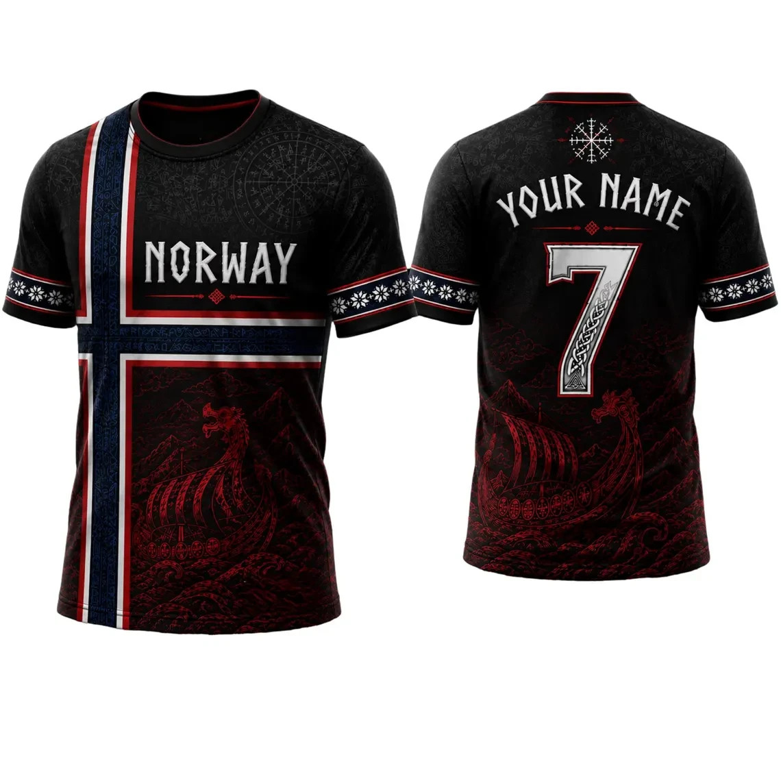 Noway Soccer Jersey Custom Name Number Nowegian Football Shirt (S-5XL)