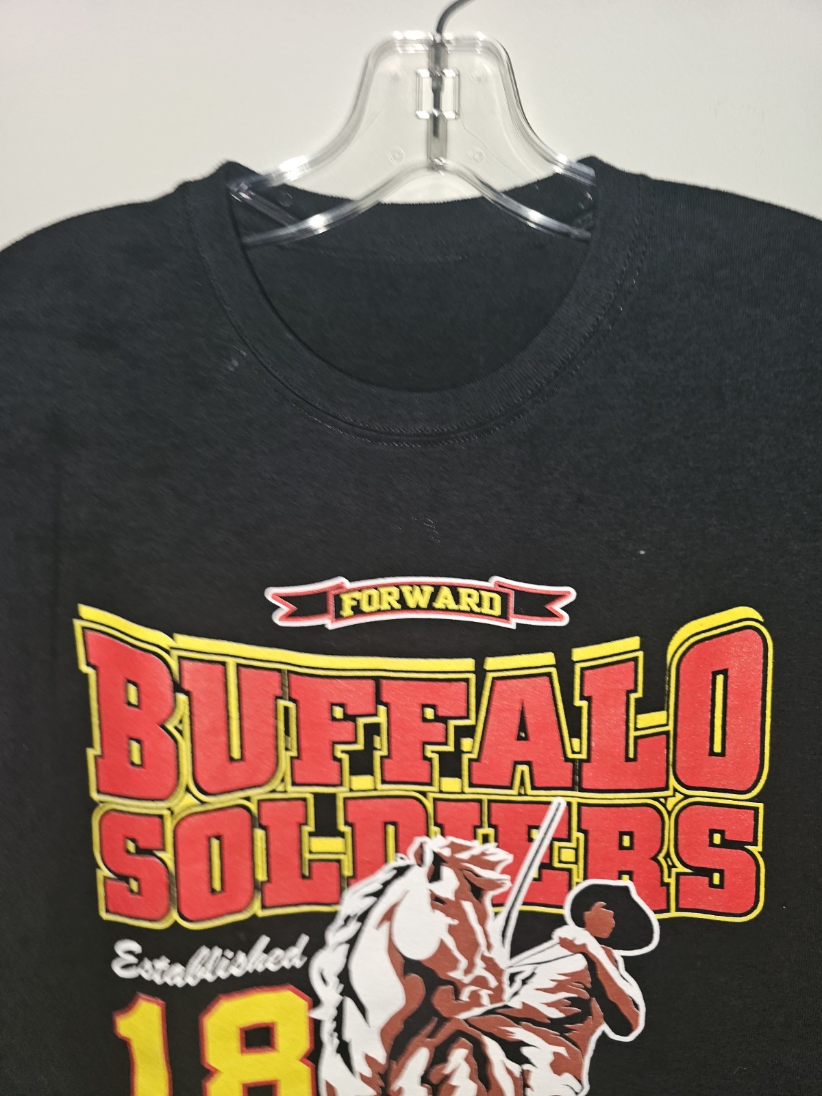 Buffalo Soldiers MC Large Mens Black Double-sided Graphic Logo Tshirt