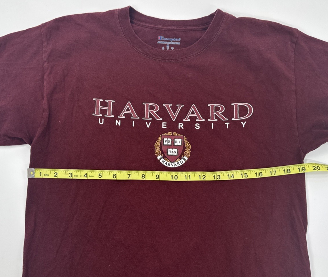 Champion Harvard T Shirt Medium Maroon College Crest Tee Campus Logo Ivy League
