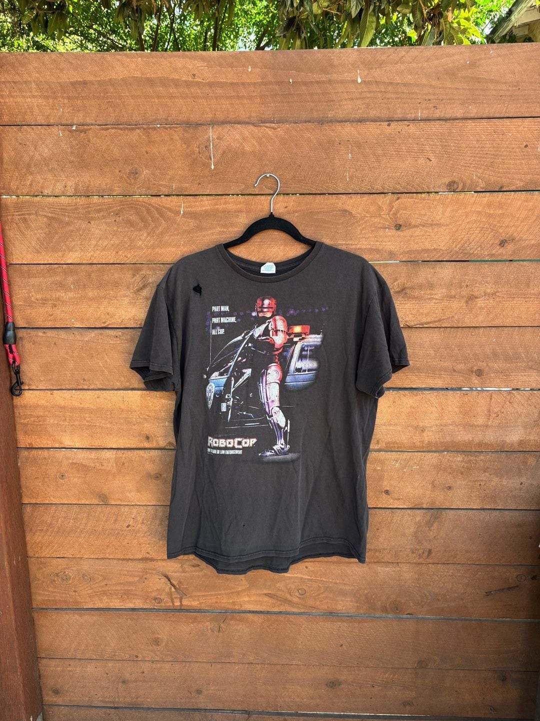 Vintage Robocop Movie Poster T-Shirt Faded Black Delta Pro Weight