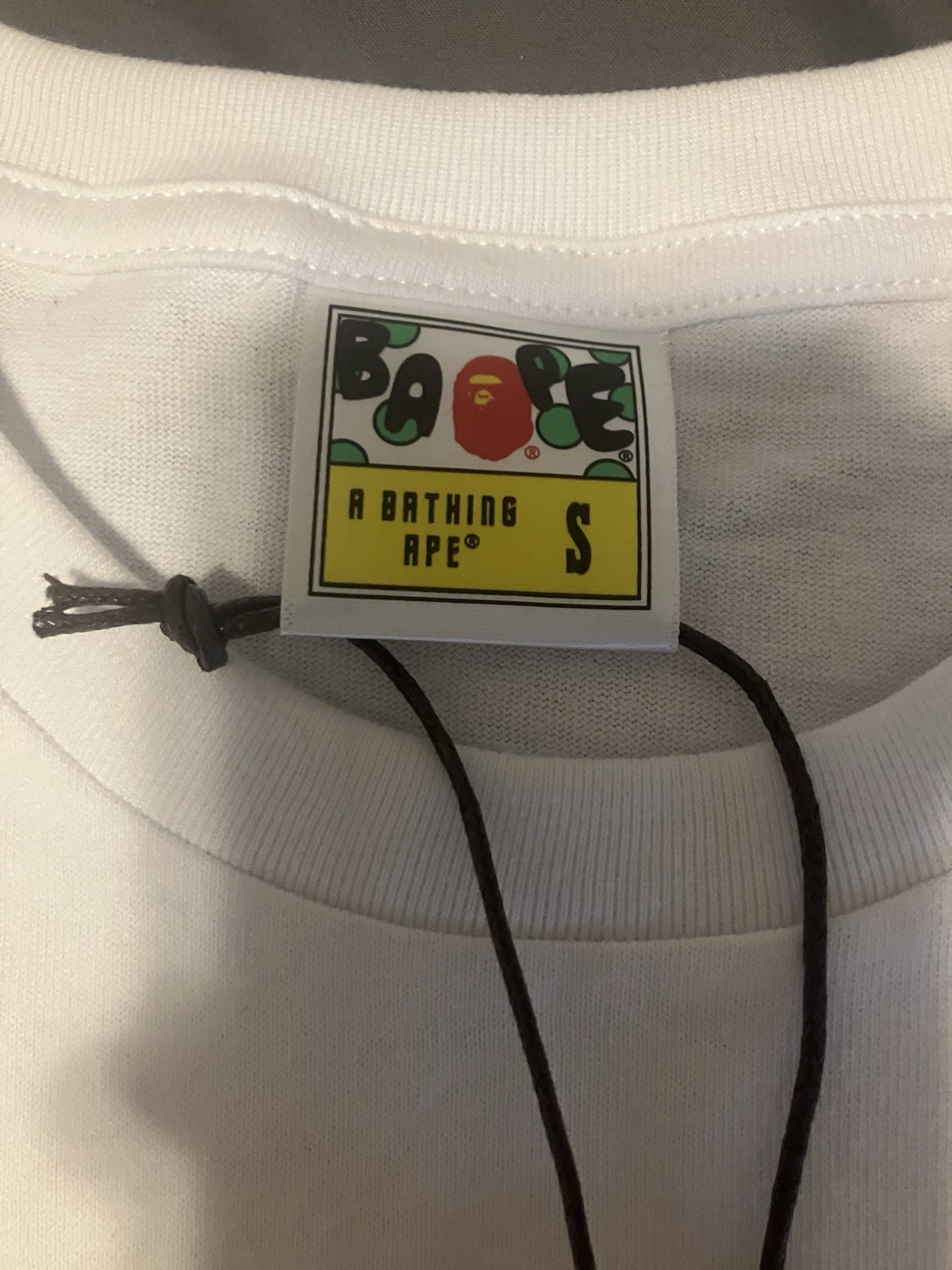 A Bathing Ape BAPE White Ape Head Graphic Logo Cotton Crew Neck Tee Men’s S