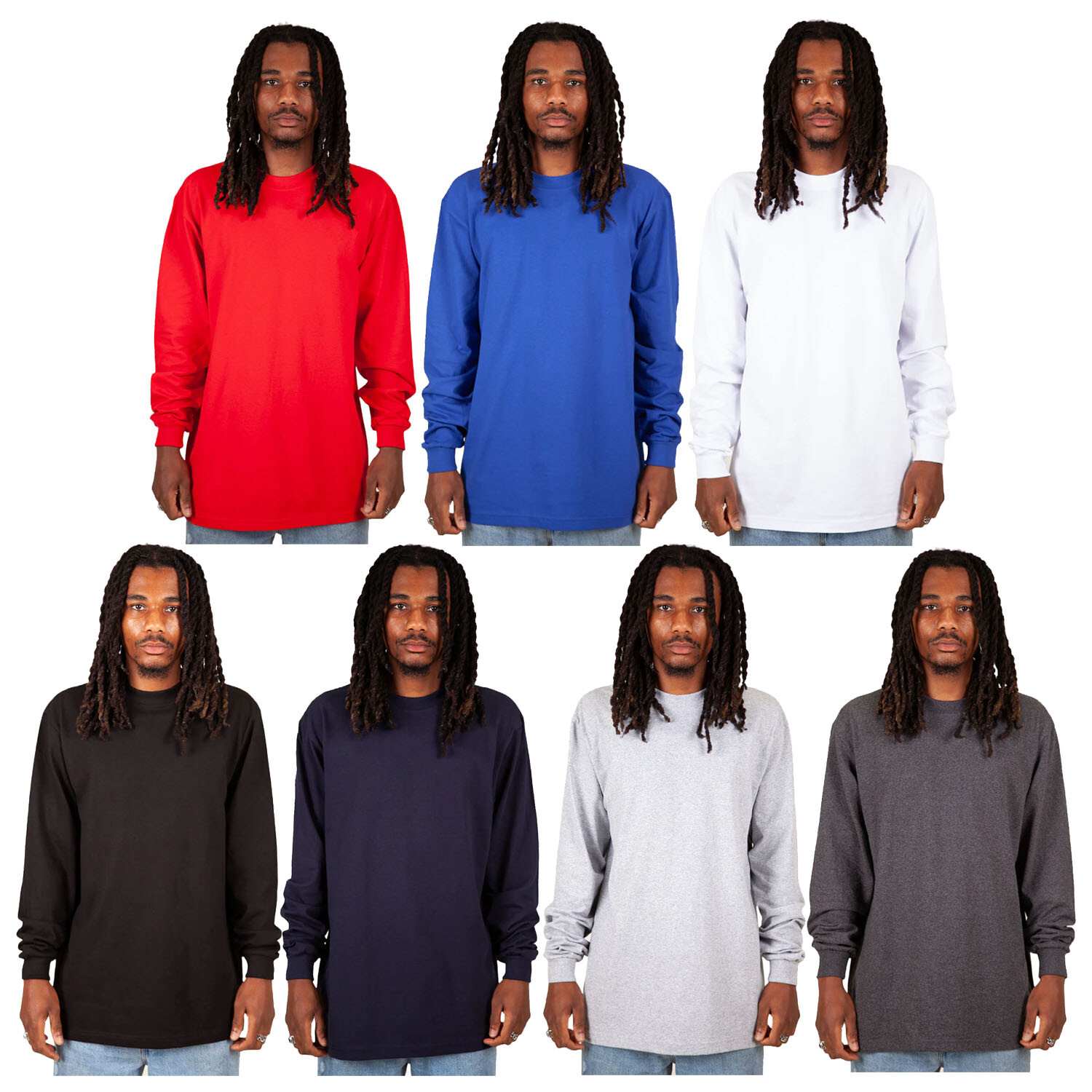 Shaka Wear Men’s Max Heavyweight Long Sleeve Crew Neck T-Shirt