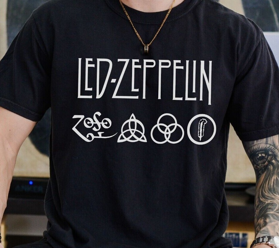 Led Zeppelin T-Shirt London Metal Rock Band Vintage Blak Comfort Colors 1717 Tee
