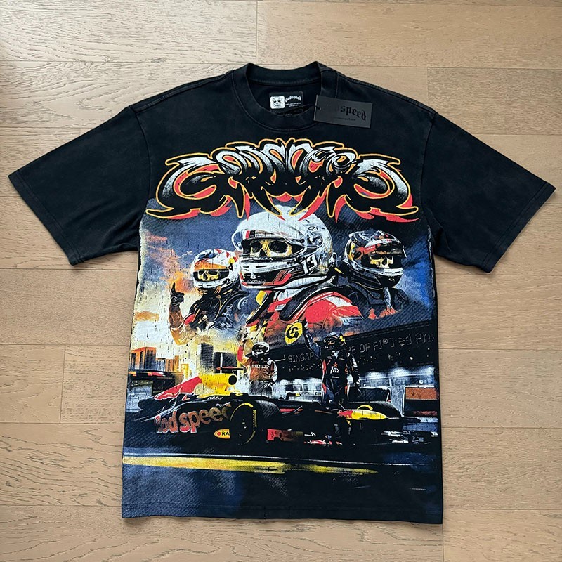 2026 NEW Godspeed Skeleton Knight Racing Driver printing Tee Mens Cotton T-shirt
