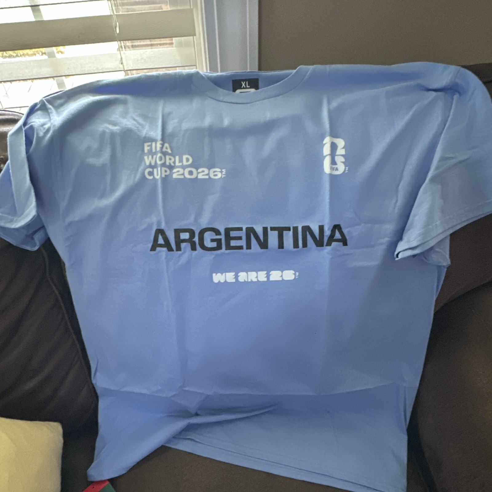 FIFA Men’s XL 2026 World Cup Argentina Blue Crew Neck Graphic T-Shirt