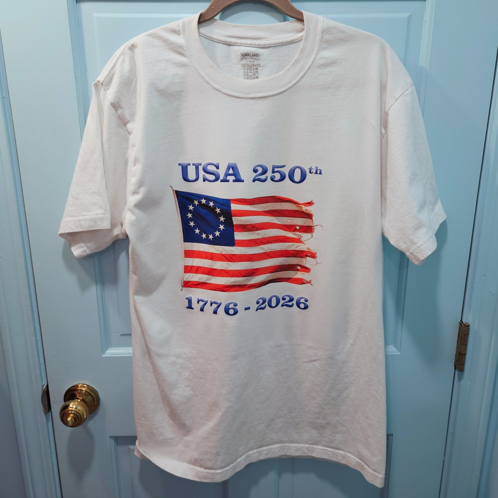 USA 250 T-Shirt Men’s Sz Lg, Used, Very Good Cond., Kirkland Brand, Non Smoking