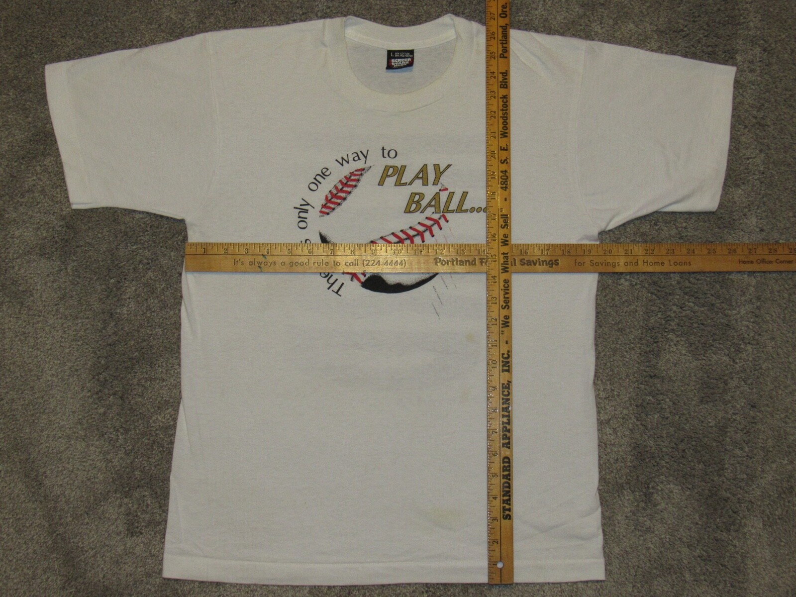 Vtg 1993 PHOENIX Baseball T-SHIRT Mens L Play Ball Hard Arizona 90s Funny Sports