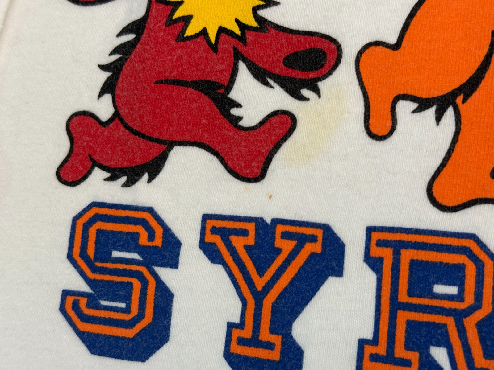 Vintage 1990s Grateful Dead Syracuse University Orangemen Dancing Bear T-Shirt L