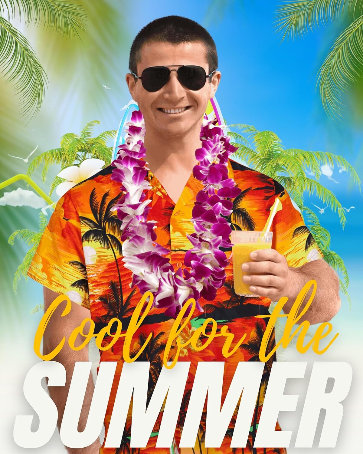 Men Hawaiian Shirt Casual Short Sleeve Cruise Tee Tank Tops Beach Holiday Party