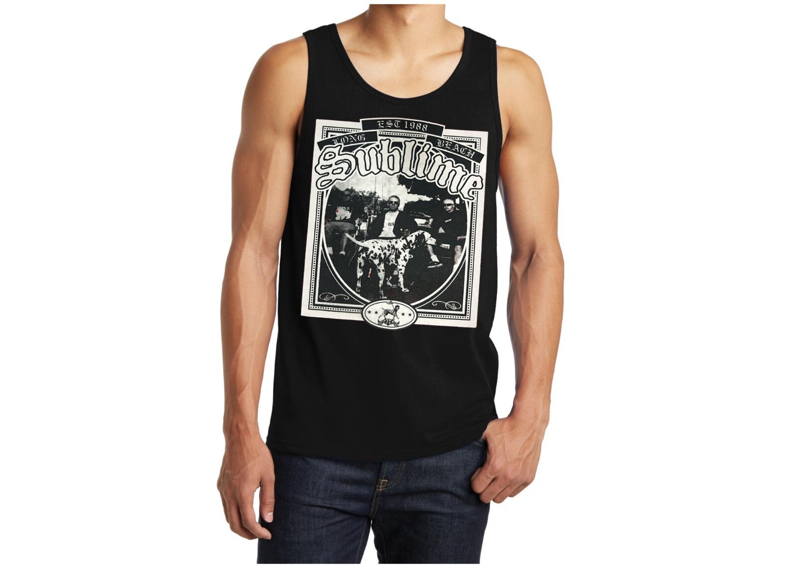 Sublime Dalmatian Dog Rock Band Black Tank Top (Various Colors)