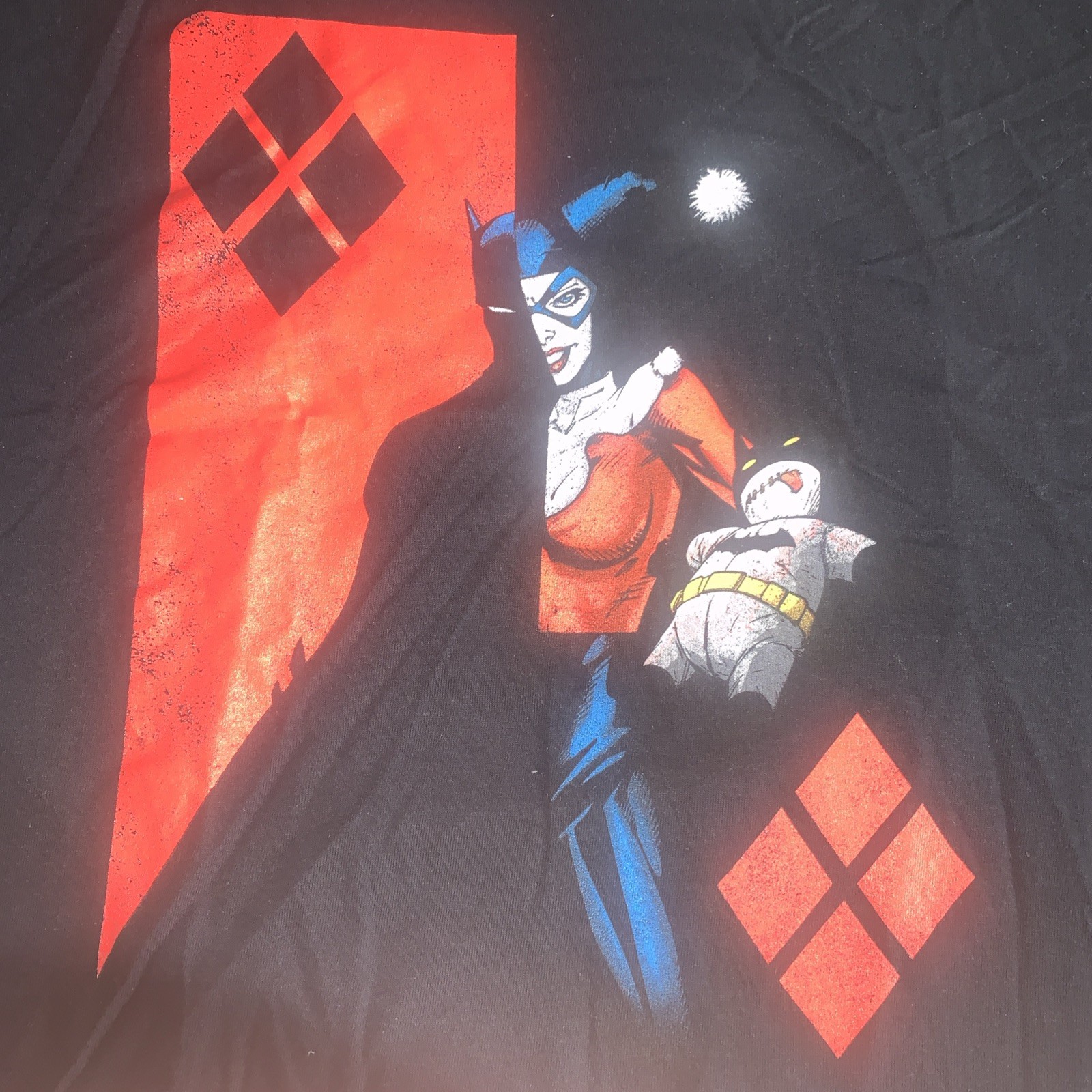 NEW DC Comics Universe Batman Harley Quinn Animated Series Black Red Shirt Sz XL