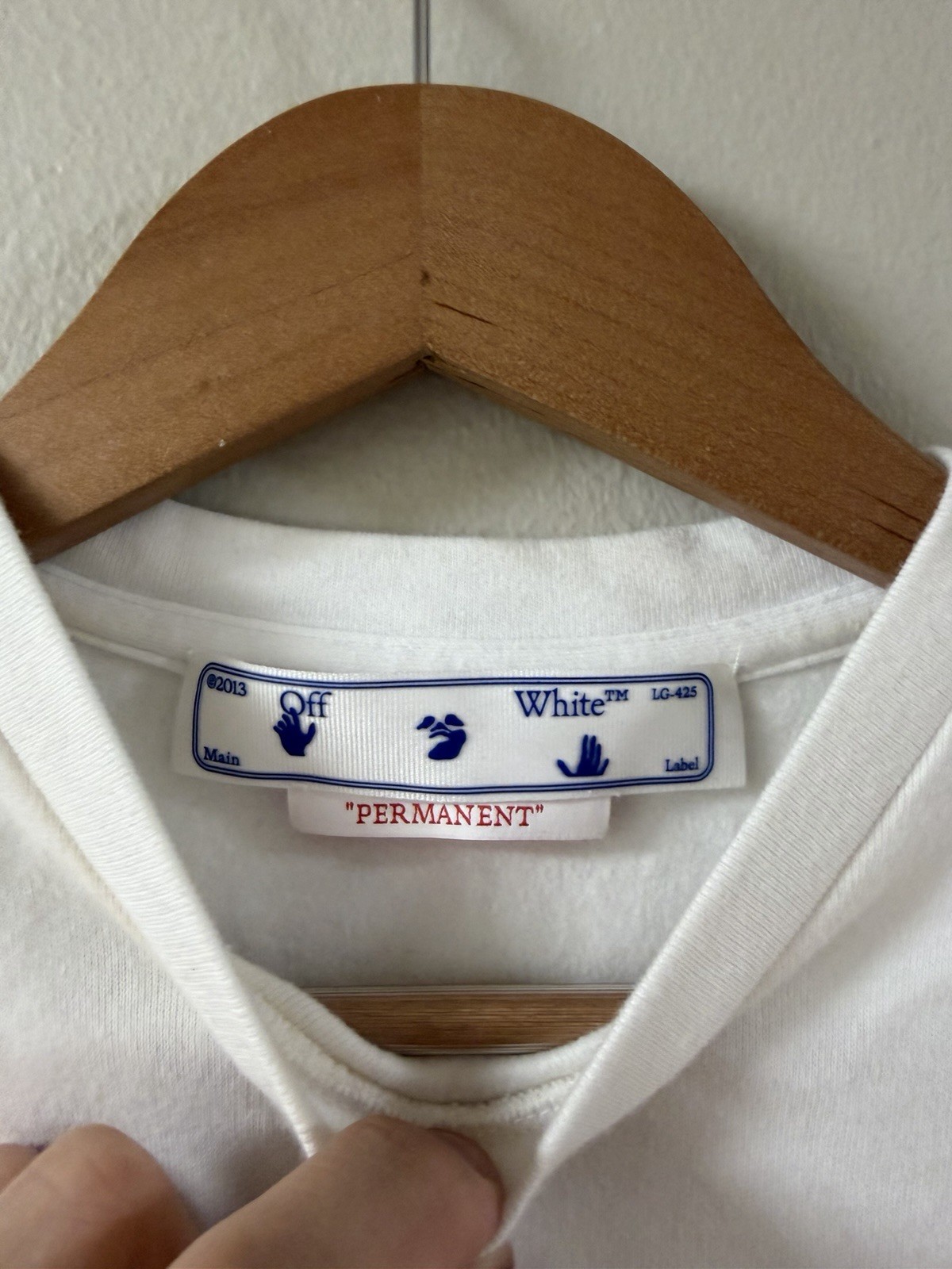 Off White Men’s Off Stamp Slim 2013 Virgil Abloh OG White Tee Medium