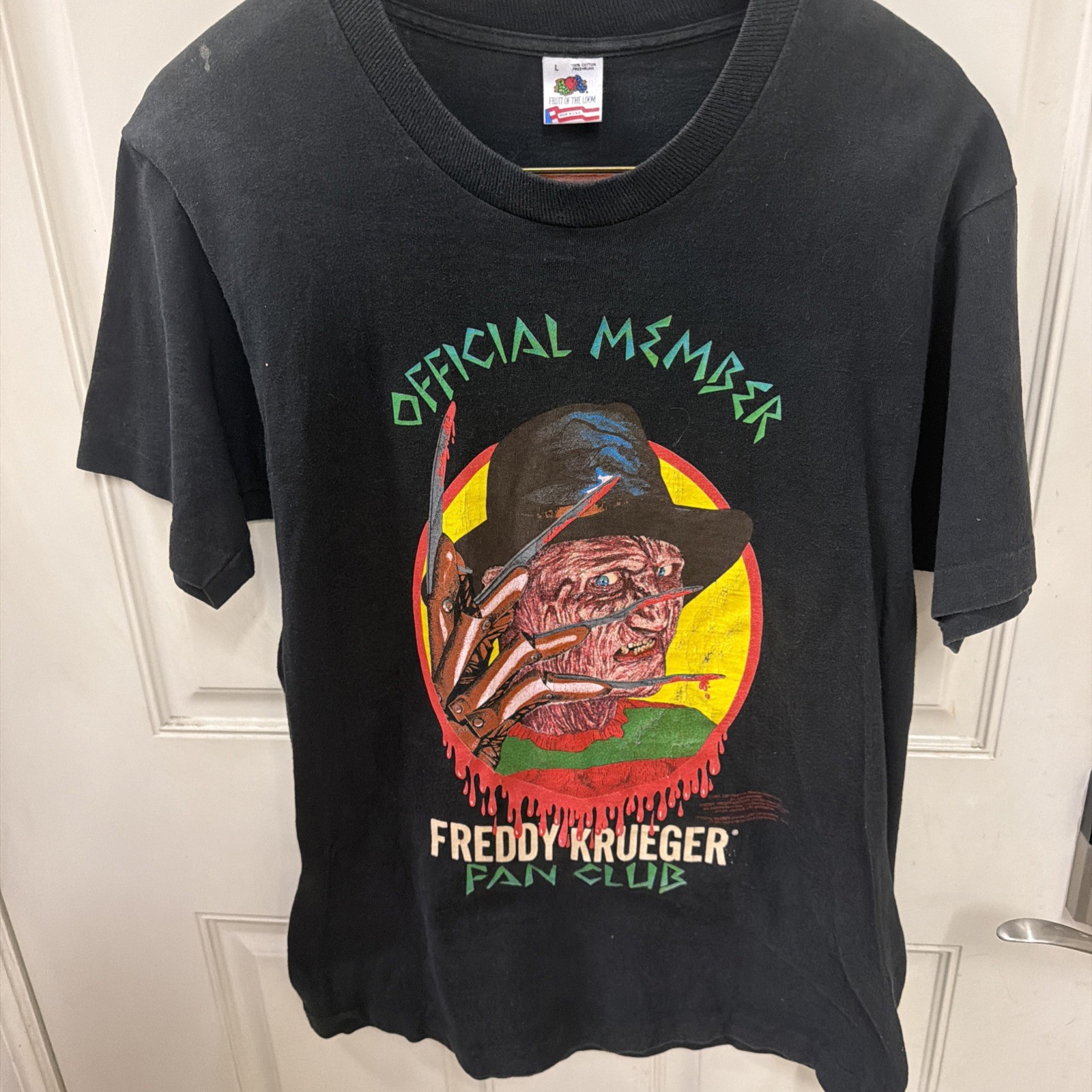 1991 Grail Freddy Krueger Fan Club T Shirt Single Stitch Size Large 💎