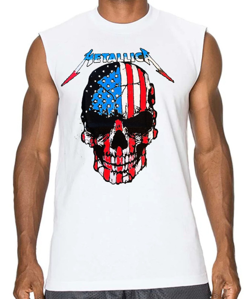 METALLICA AMERICAN SKULL PUNK ROCK Band Muscle Shirt (multiple colors)