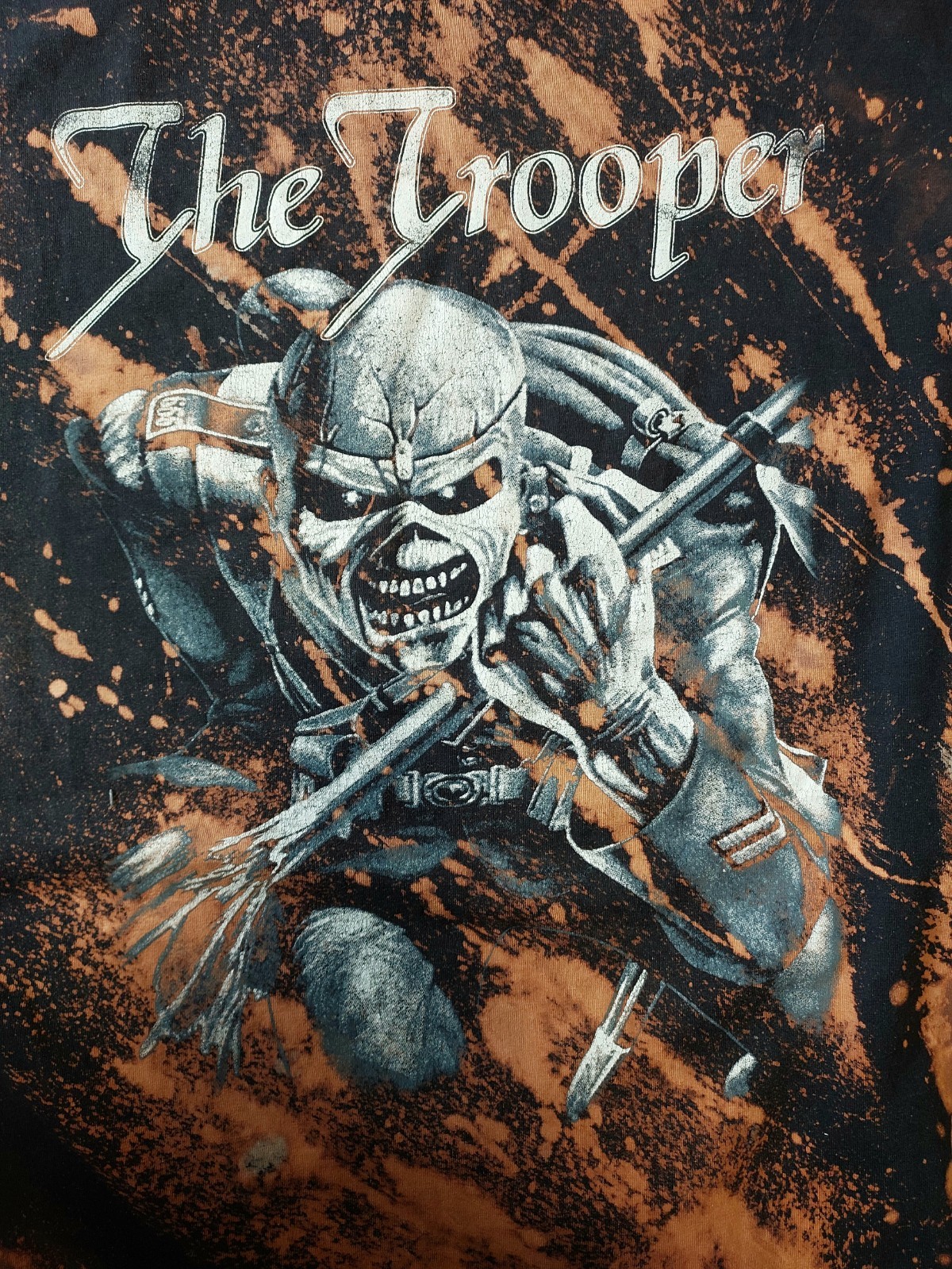 Vintage Iron Maiden The Trooper Bleach Wash Tank Top Muscle Tee Cut Off Size M L