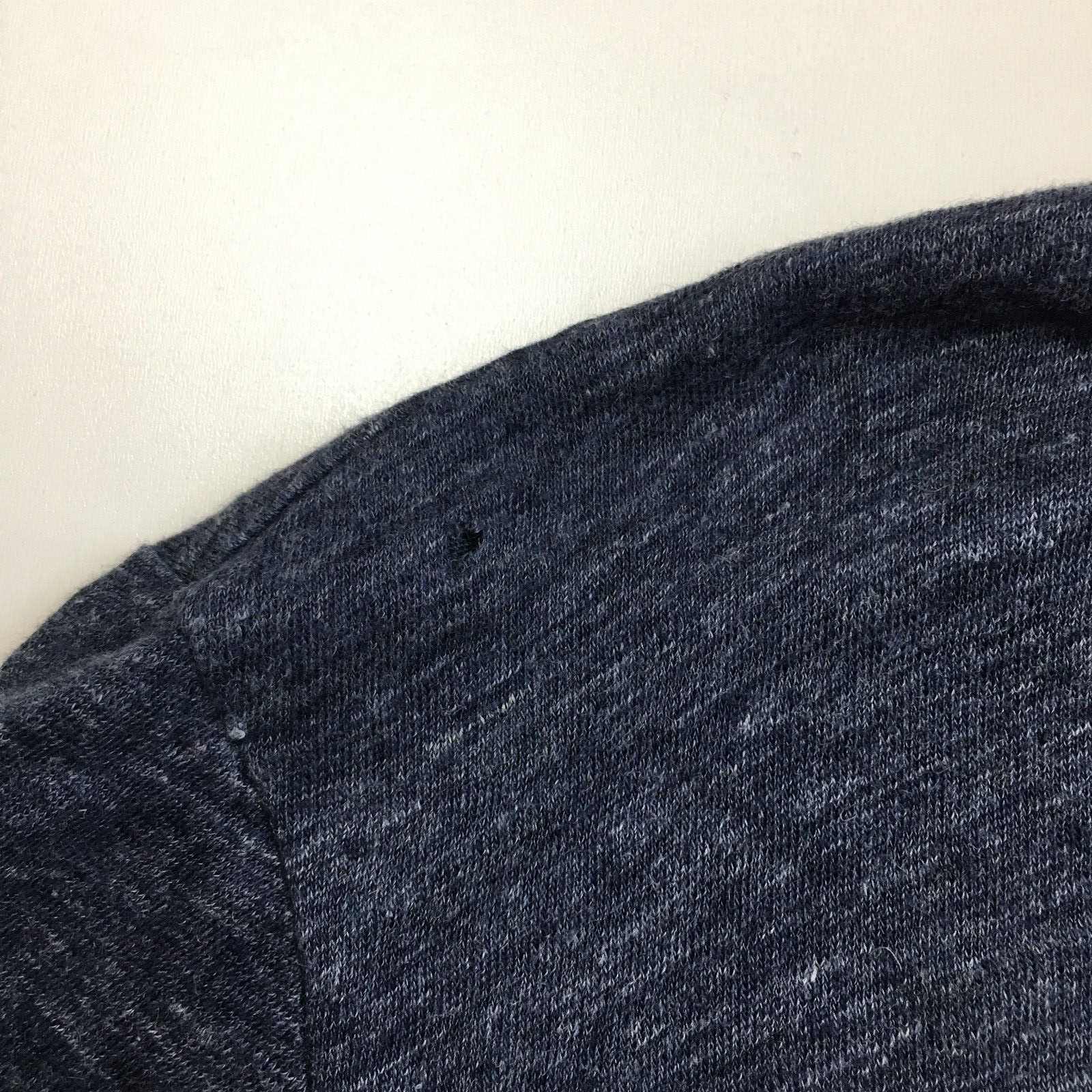GOOD MAN Brand Heather Dark Blue 100% Linen Short Sleeve Shirt Men’s sz XL/Large