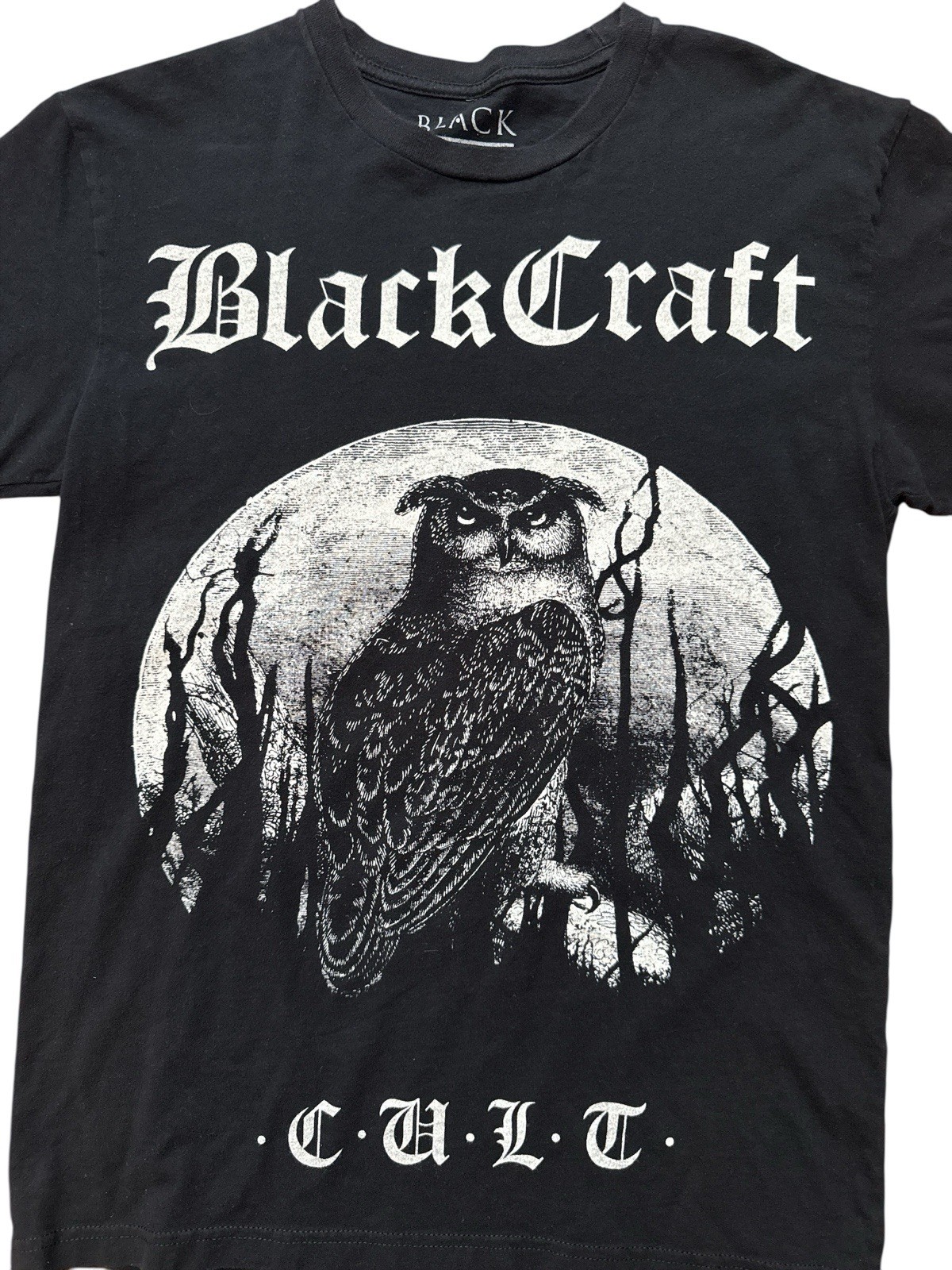 Black Craft Cult Men’s Unisex T-Shirt Size Small Owl Moon Shirt Witchcraft