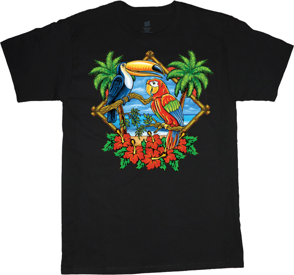 Tropical Birds T-shirt Mens Gifts Graphic Tees Clothing Apparel Accessories