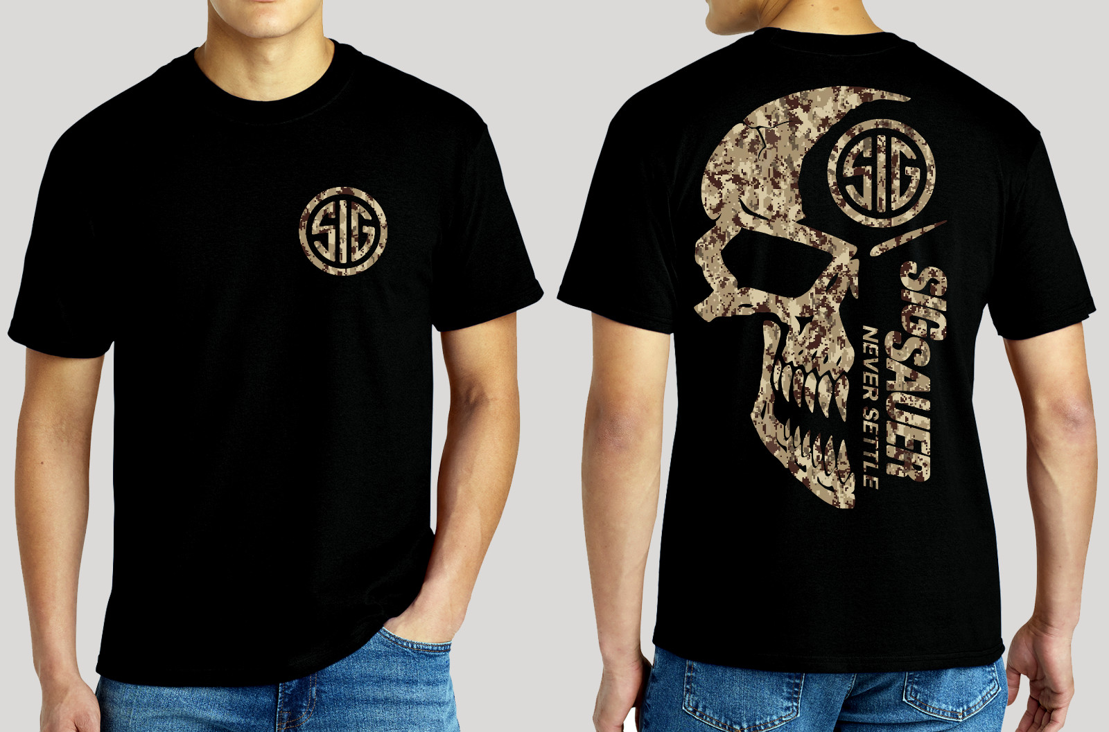 Sig Sauer Camo Skull Gildan 6.1 oz. Heavyweight S M L XL 2XL 3XL 4XL 5XL