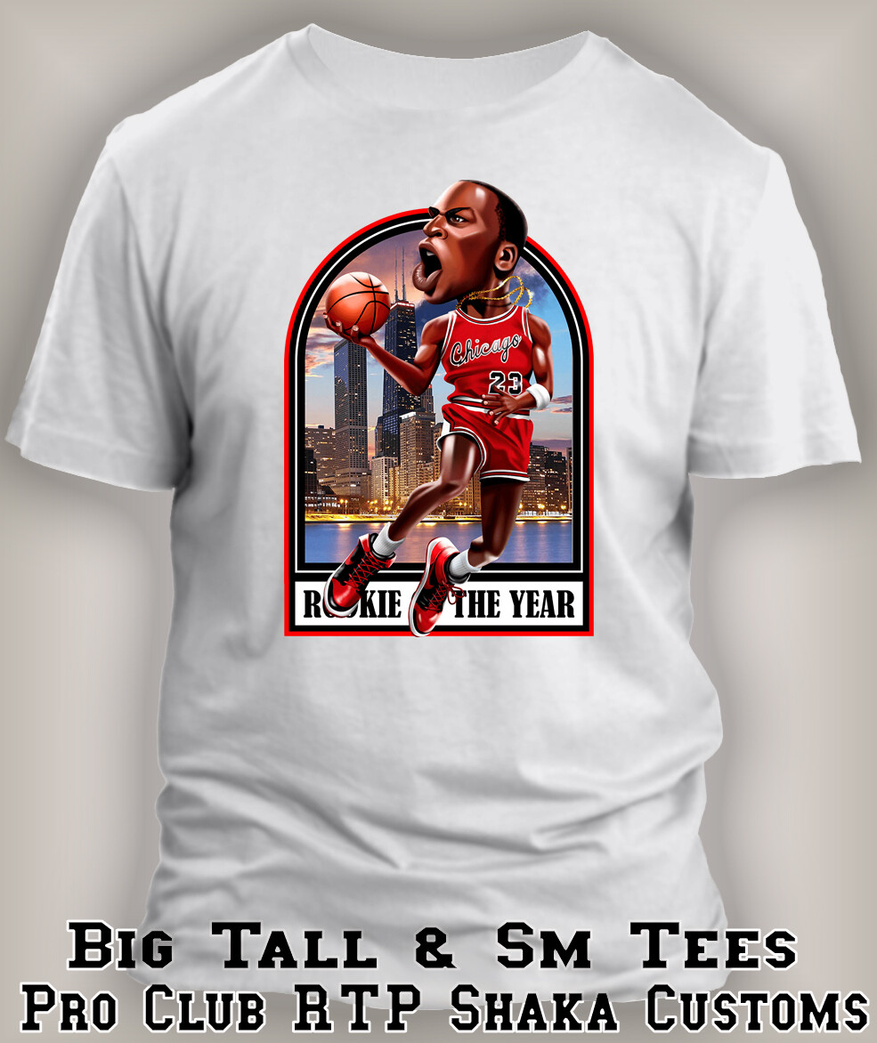 Big & Tall Toon “J” Rookie of the Year Sport Graphic Tee Shirt Pro Club Shaka T