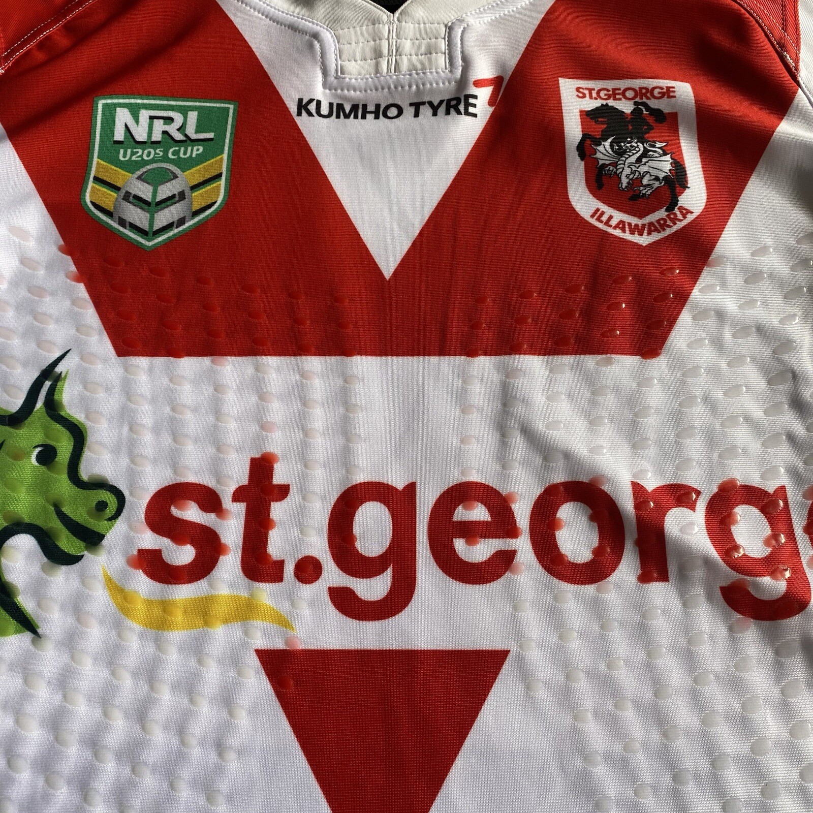 Rugby League Player Issue Jersey Spare St George Dragons NRL U20s Grip Size L