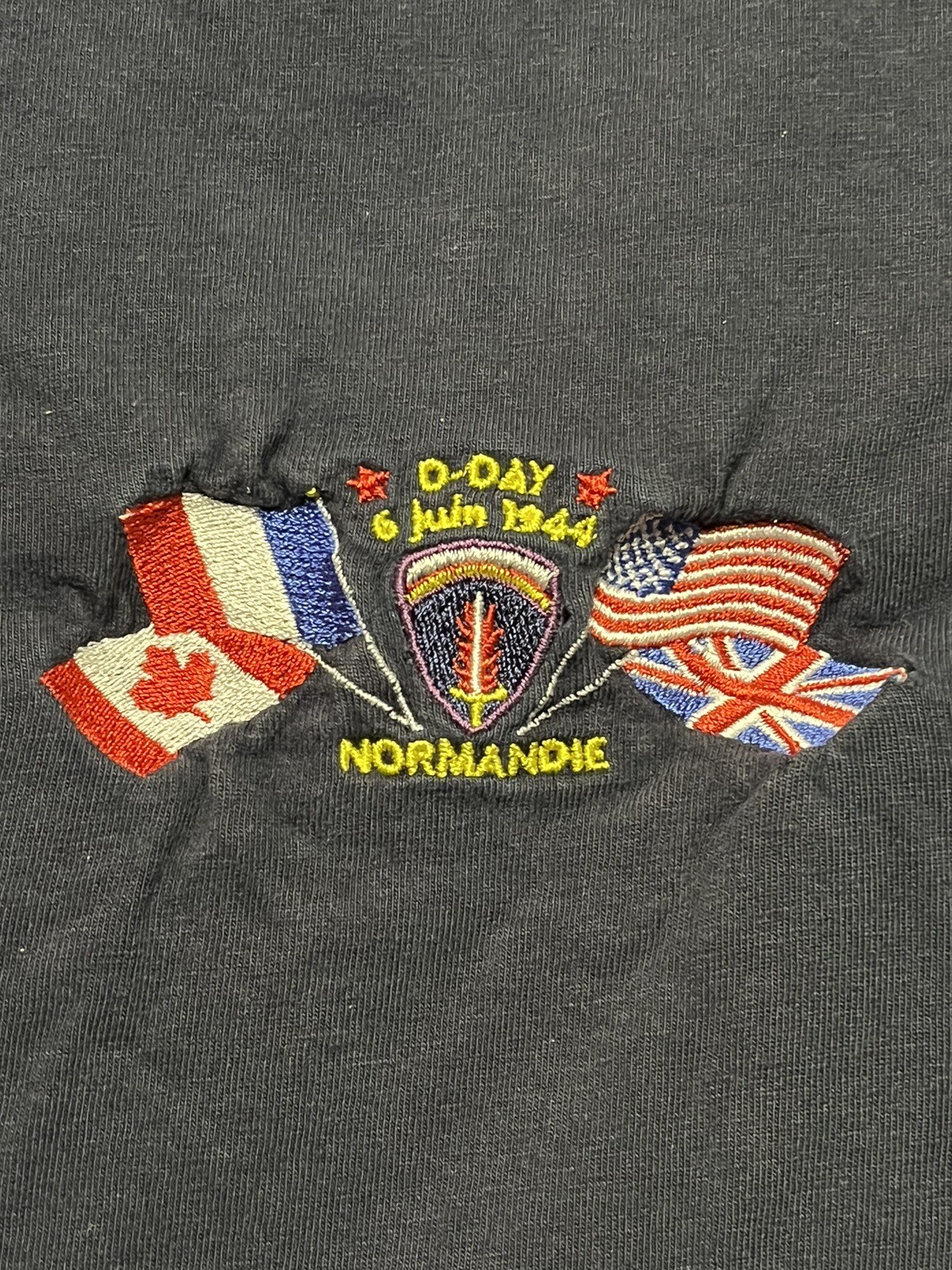 Slazenger Men’s T Shirt Normandie D-Day 6 July 1944 Large Blue