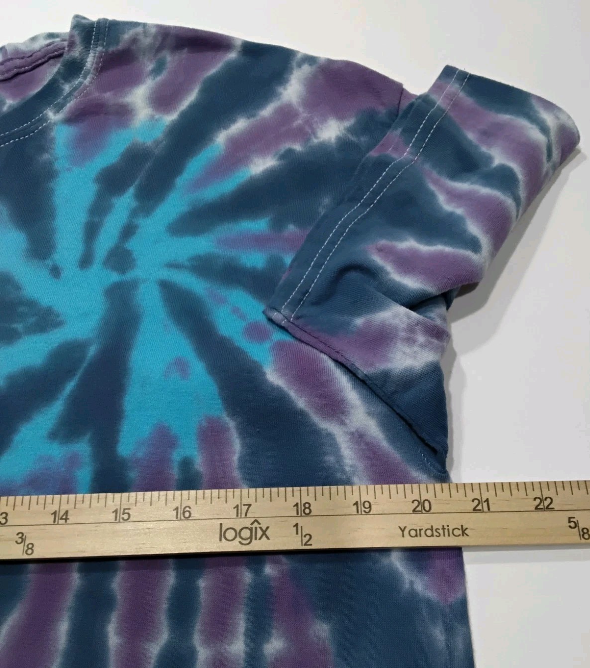 New Tie Dye Men’s T-Shirt Purple Blue Adult Large Multicolor Summer Swirl Spiral