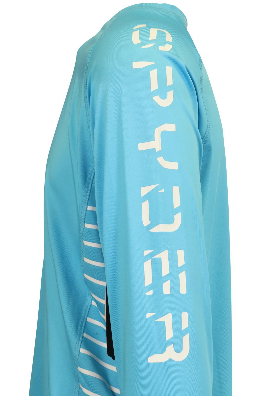 Spyder Men’s T-Shirt Aqua Blue UPF30+ Rash Guard L/S (S01A)