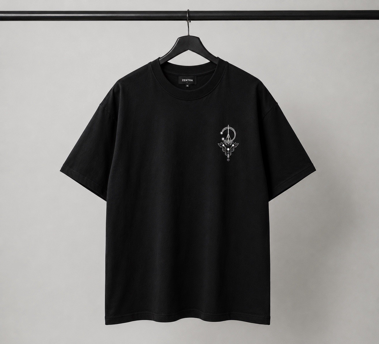 ZENTRA Premium 280 GSM Oversized Heavyweight Cotton T-Shirt | Black Streetwear