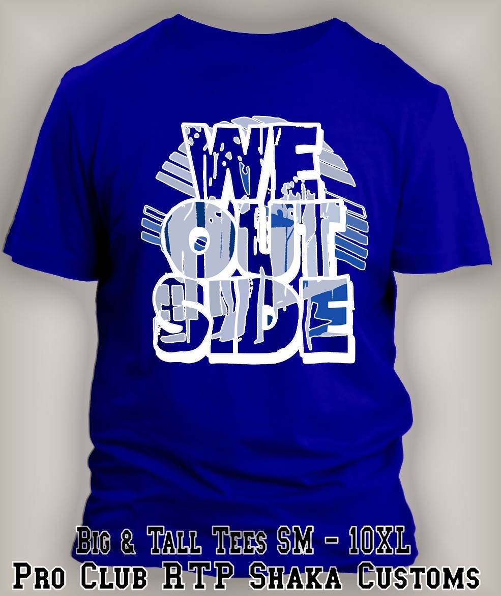 Pro Club Shaka Mens We Ouside Streetwear Graphic Big & Tall Sm Hip Hop Tee Shirt