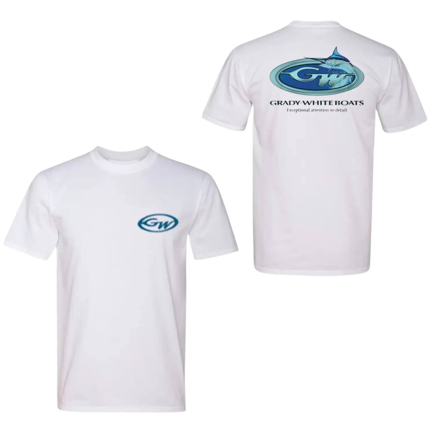 Grady‑White Boats Marlin Logo T‑Shirt, Double‑Sided Ocean Fishing Tee