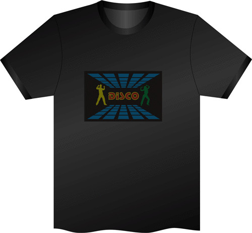 Unique Equalizer DJ/Rave/Pub Music Sound Activated flashing LED T-Shirt 029