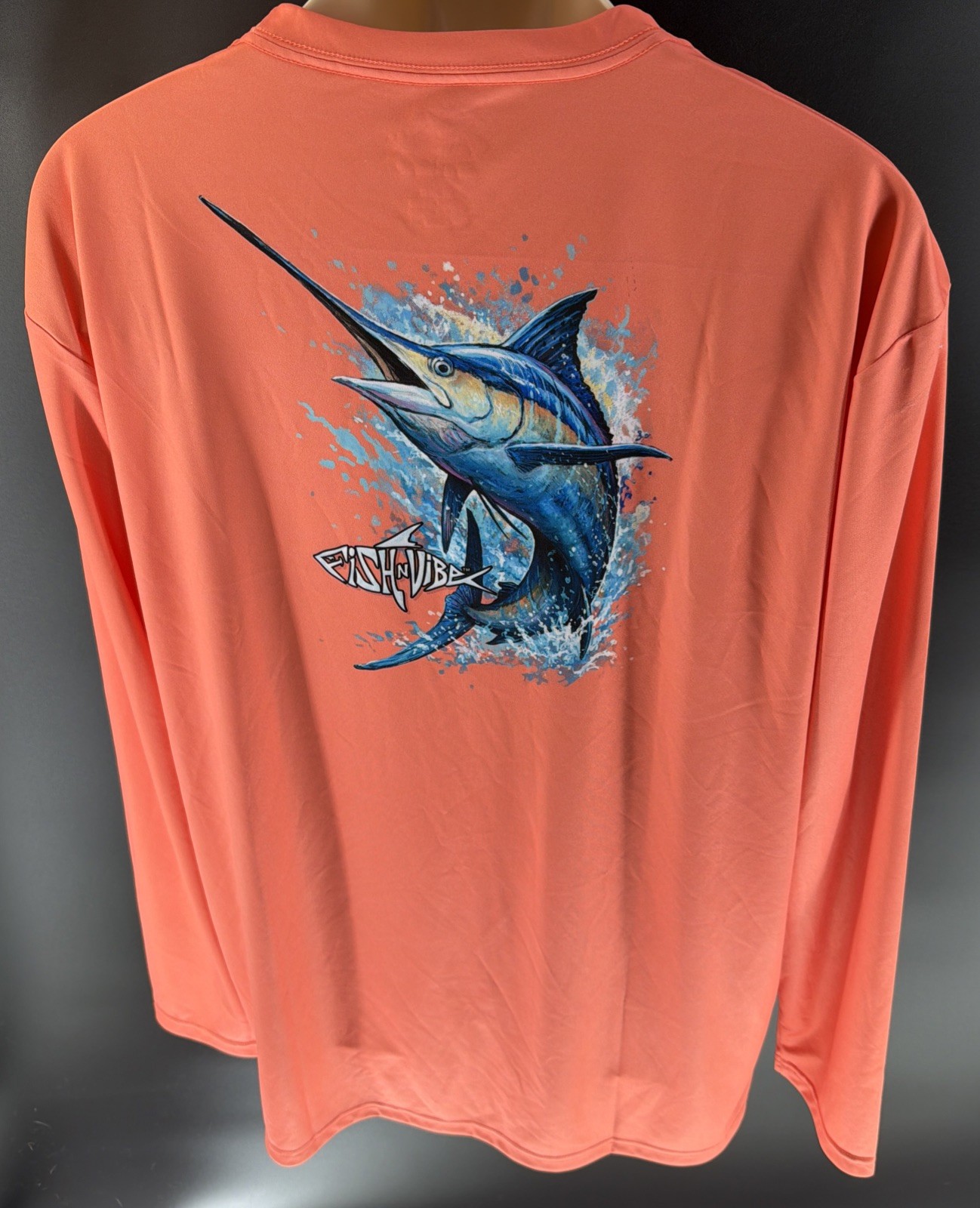 Fish N Vibe Outdoor Long Sleeve Shirt Men’s XL Orange100% Recycled Polyester NWT