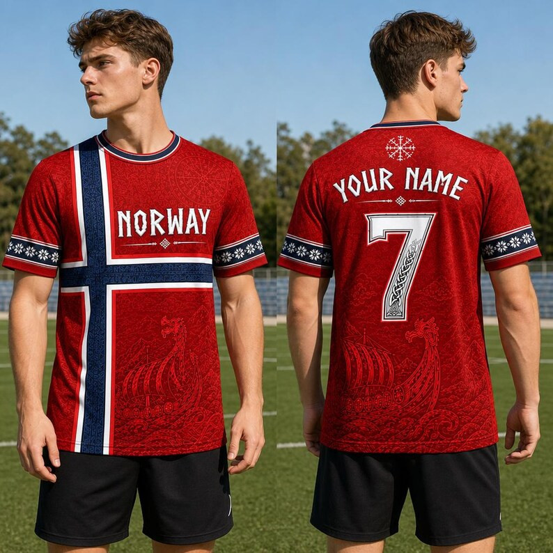 Custom Norway Soccer Jersey, Personalized Name Number