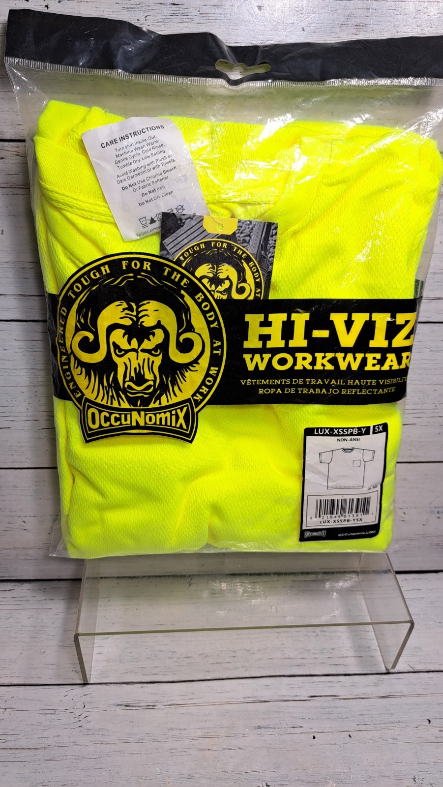 Yellow Non-ANSI Short Sleeve Wicking Birdseye T-Shirt, Left Chest Pocket
