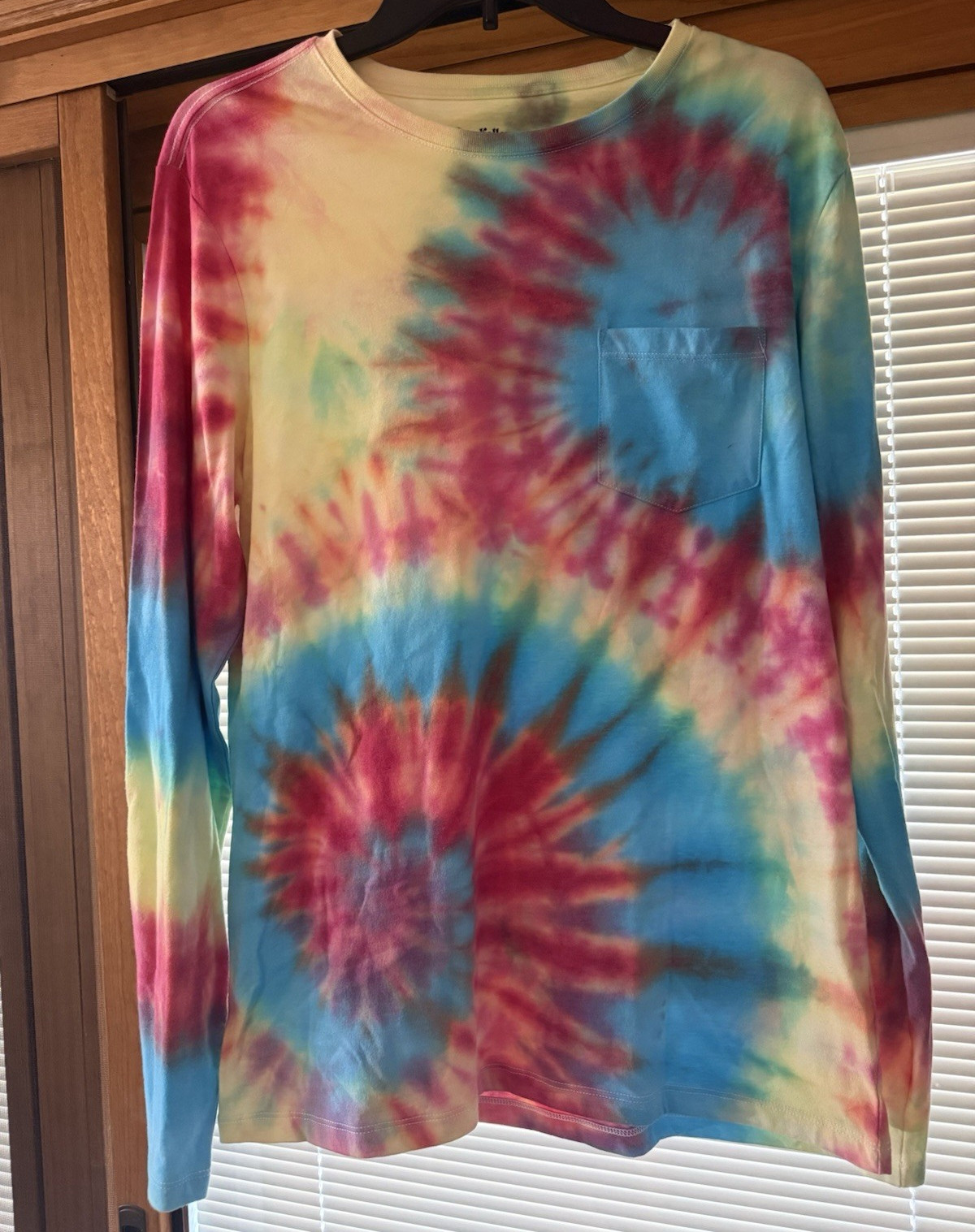 Goodfellow & Co Men’s M Tie-Dye Multicolor Long Sleeve Crew Neck T-Shirt