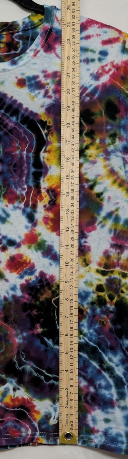 Handmade Tie Dye Rainbow Multicolor Geode Pattern Small Shirt 17″ W X 24.5″ L
