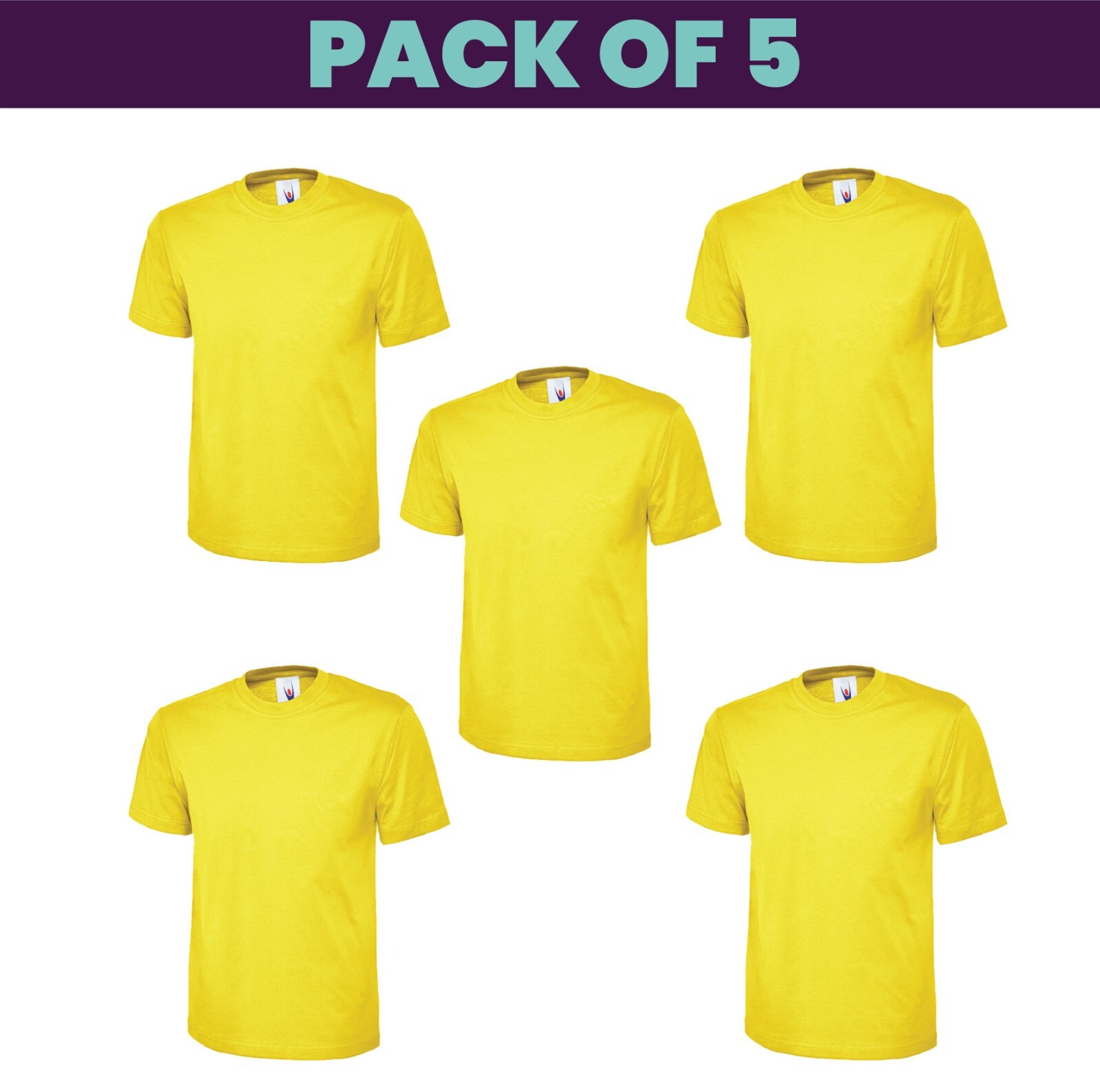 Pack 5 & 3 Uneek Classic T-Shirt Plain Casual Wear stag do hen Unisex UC301