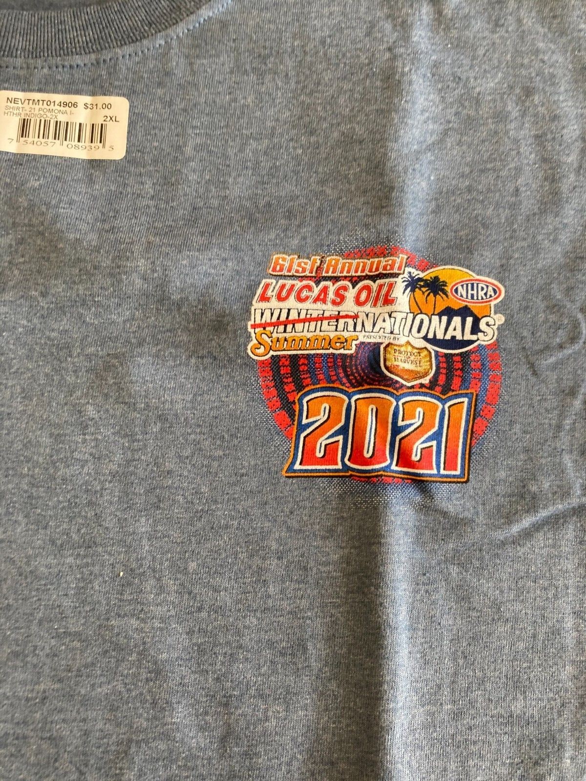 NHRA 2021 Lucas Oil Summer Nats Pomona (014) Cotton T-shirt. PLUS *FREE* HAT!