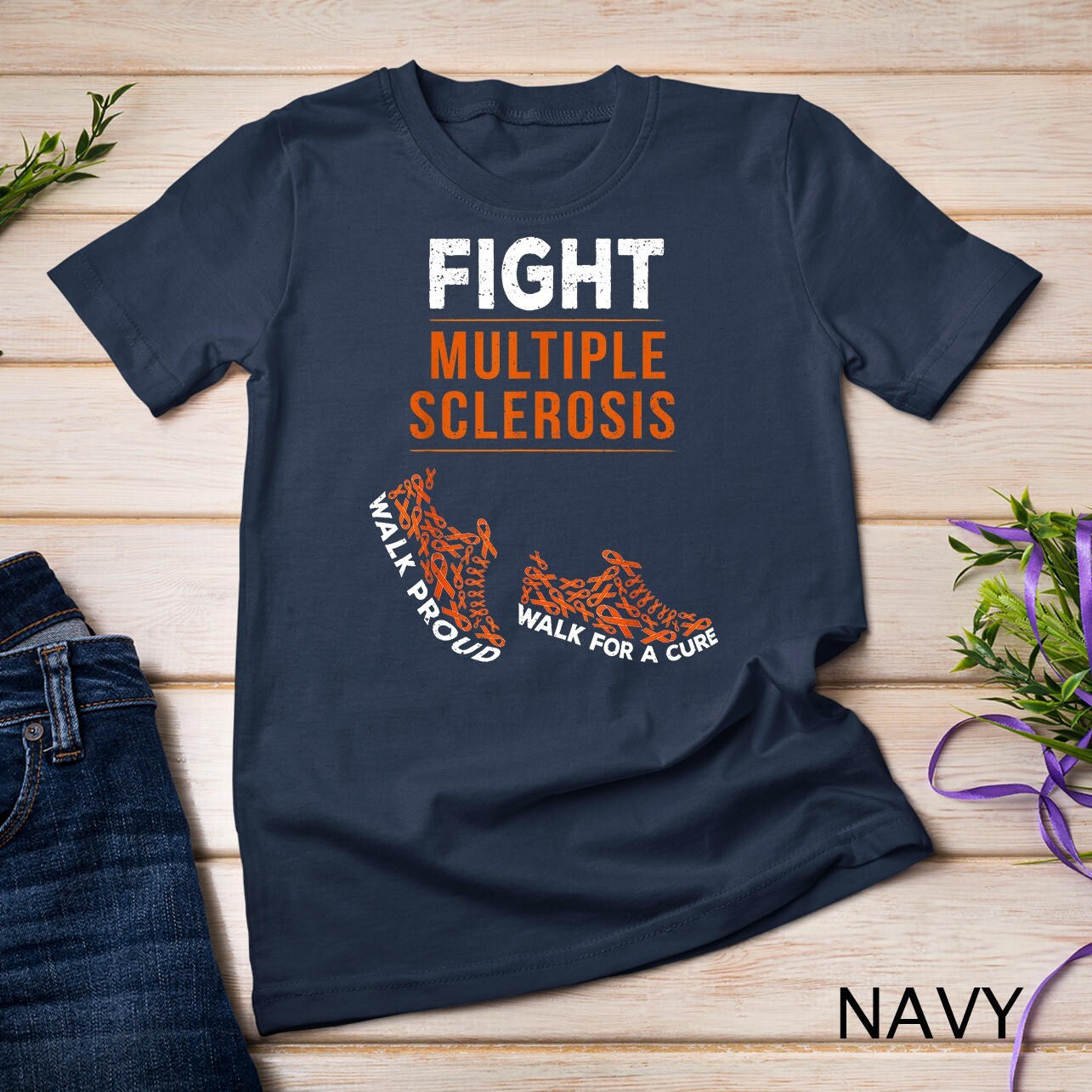 Fight Multiple Sclerosis MS Awareness Warrior Ribbon Unisex T-shirt