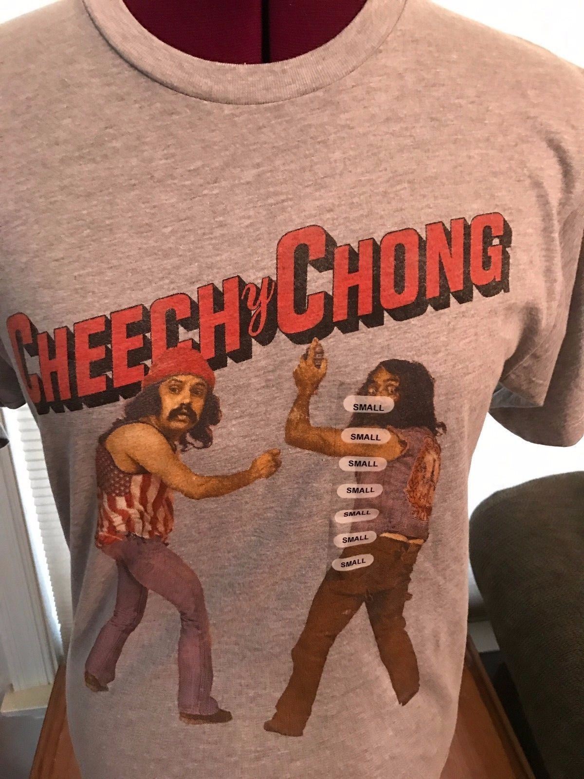 NEW NWT Licensed CHEECH & CHONG GRAY COTTON/POLY T-Shirt GOODIE TWO SLEEVES