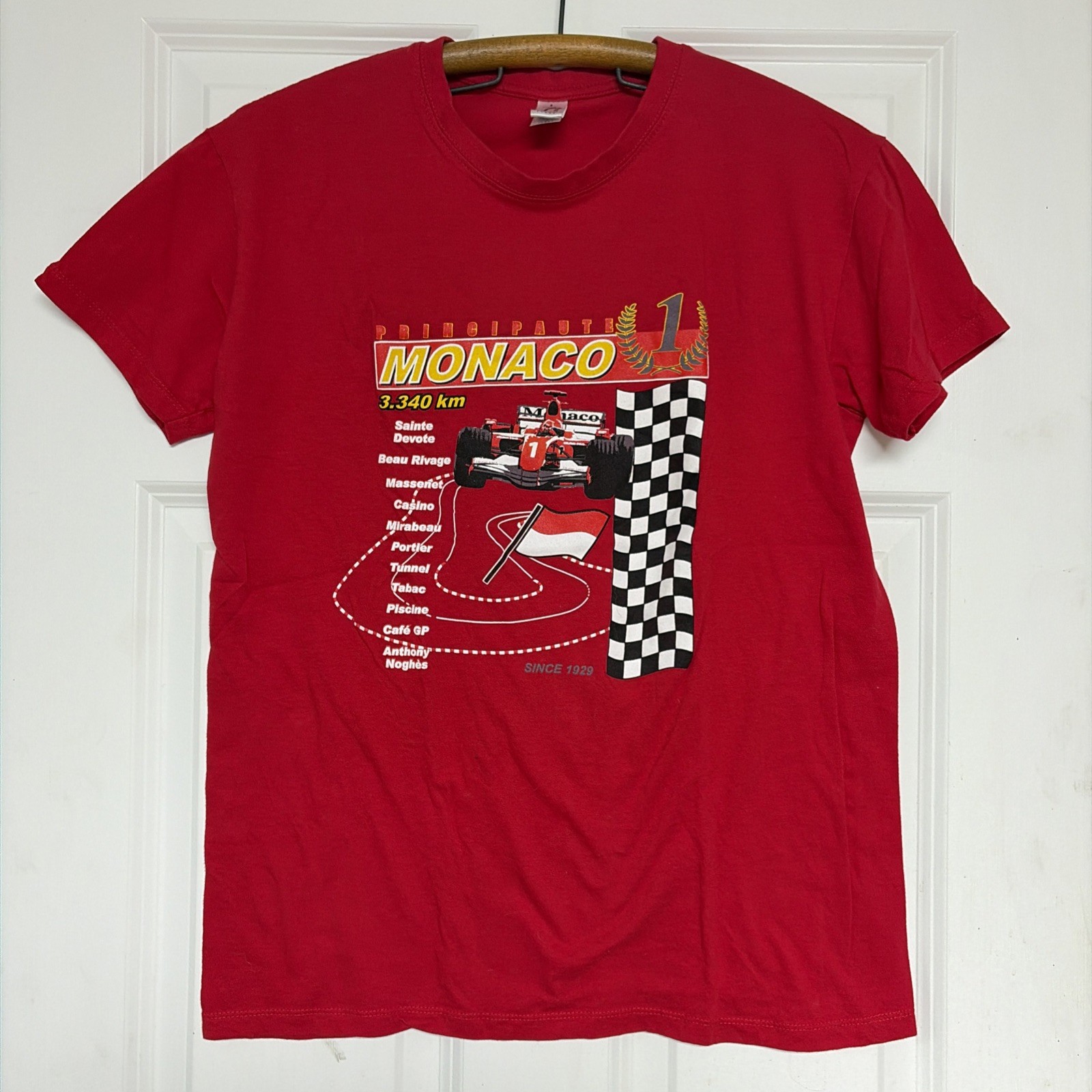 Principaute Monaco GP Grand Prix Shirt Adult Small Red Sol’s Regent NWOT