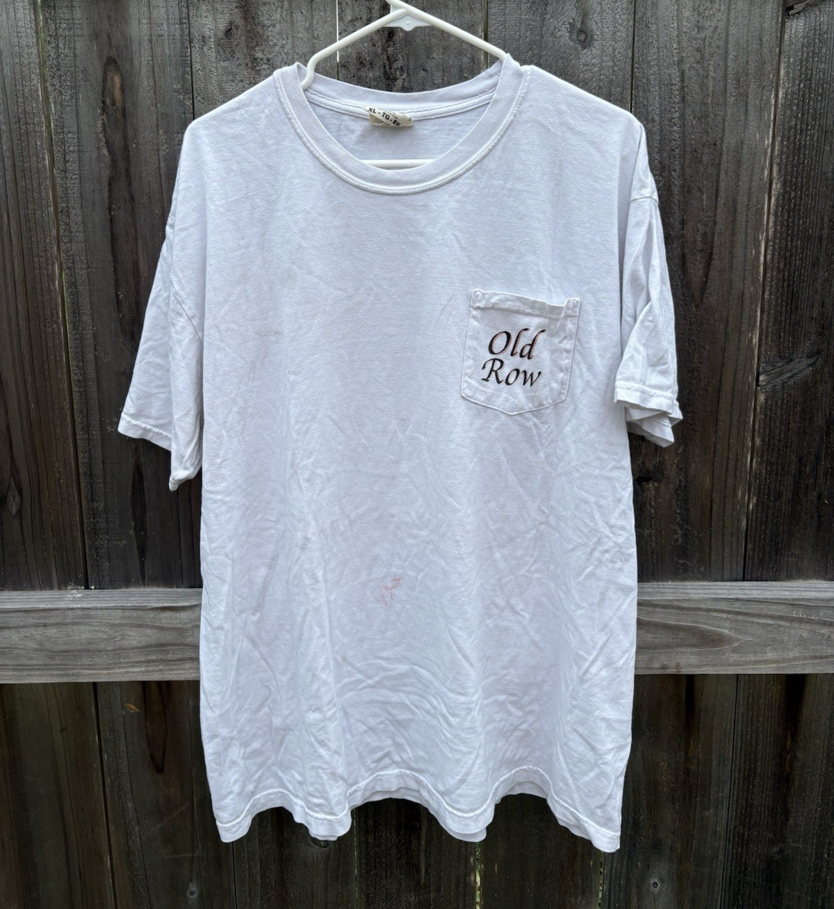 Comfort Colors Men’s XL White Graphic Print Pocket Tee Old Row “Vodka Soda”