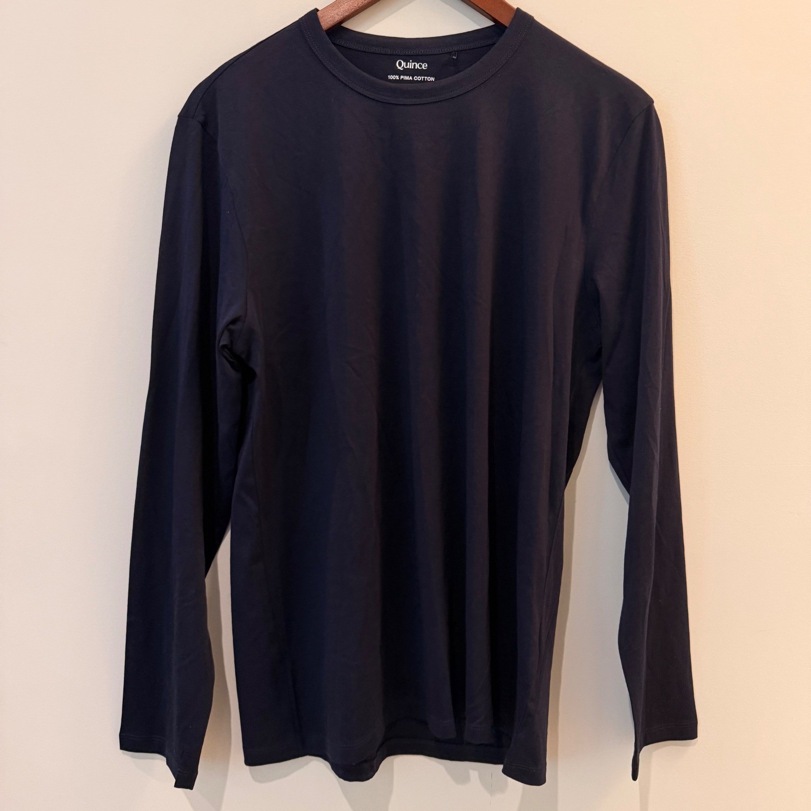 Quince Tee Set 100% Pima Cotton Luxe Touch Long Sleeve Lot of 2 Olive Navy NWOT