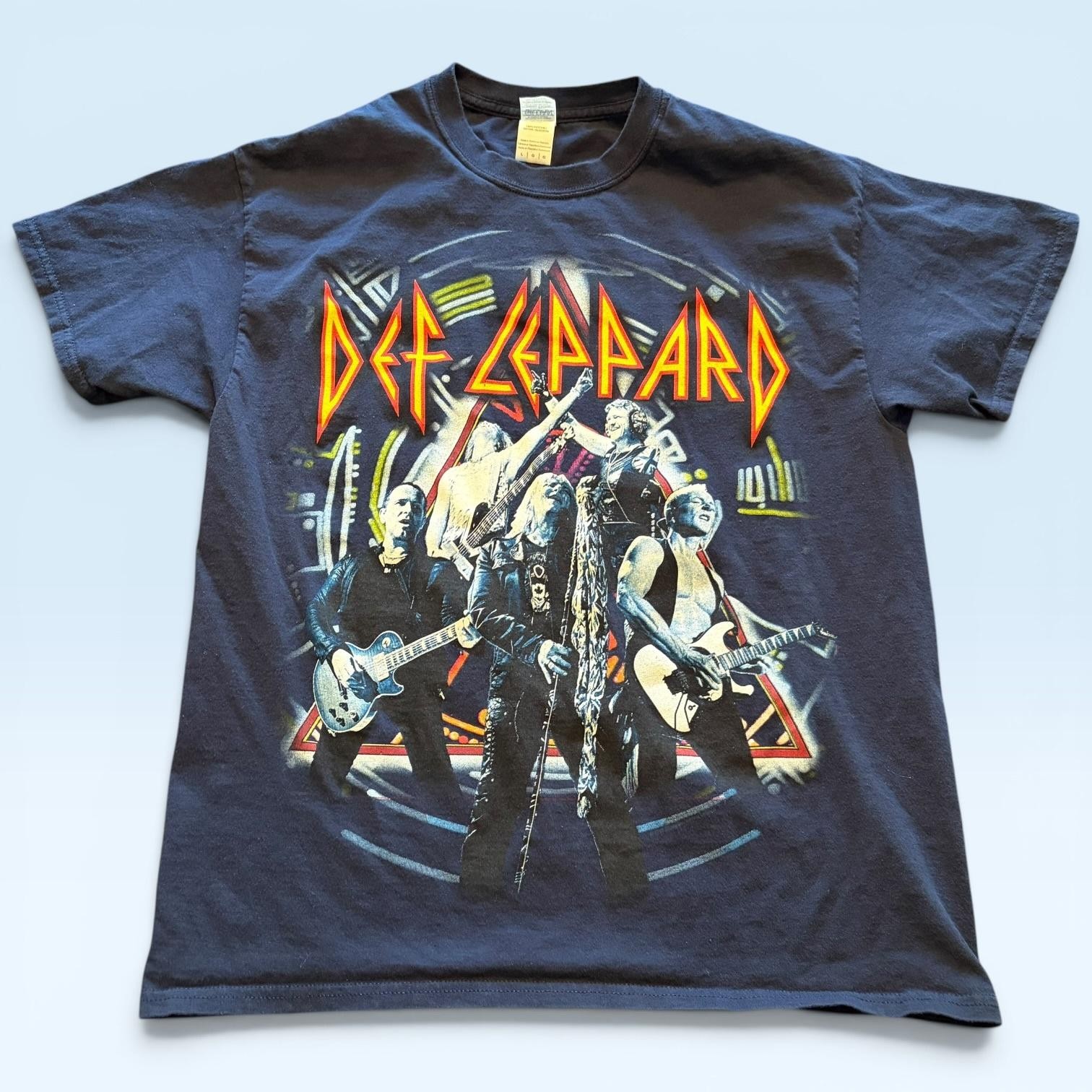Def Leppard Shirt Mens Large Blue Gildan Tour 2015 Rock Concert Tee T-Shirt