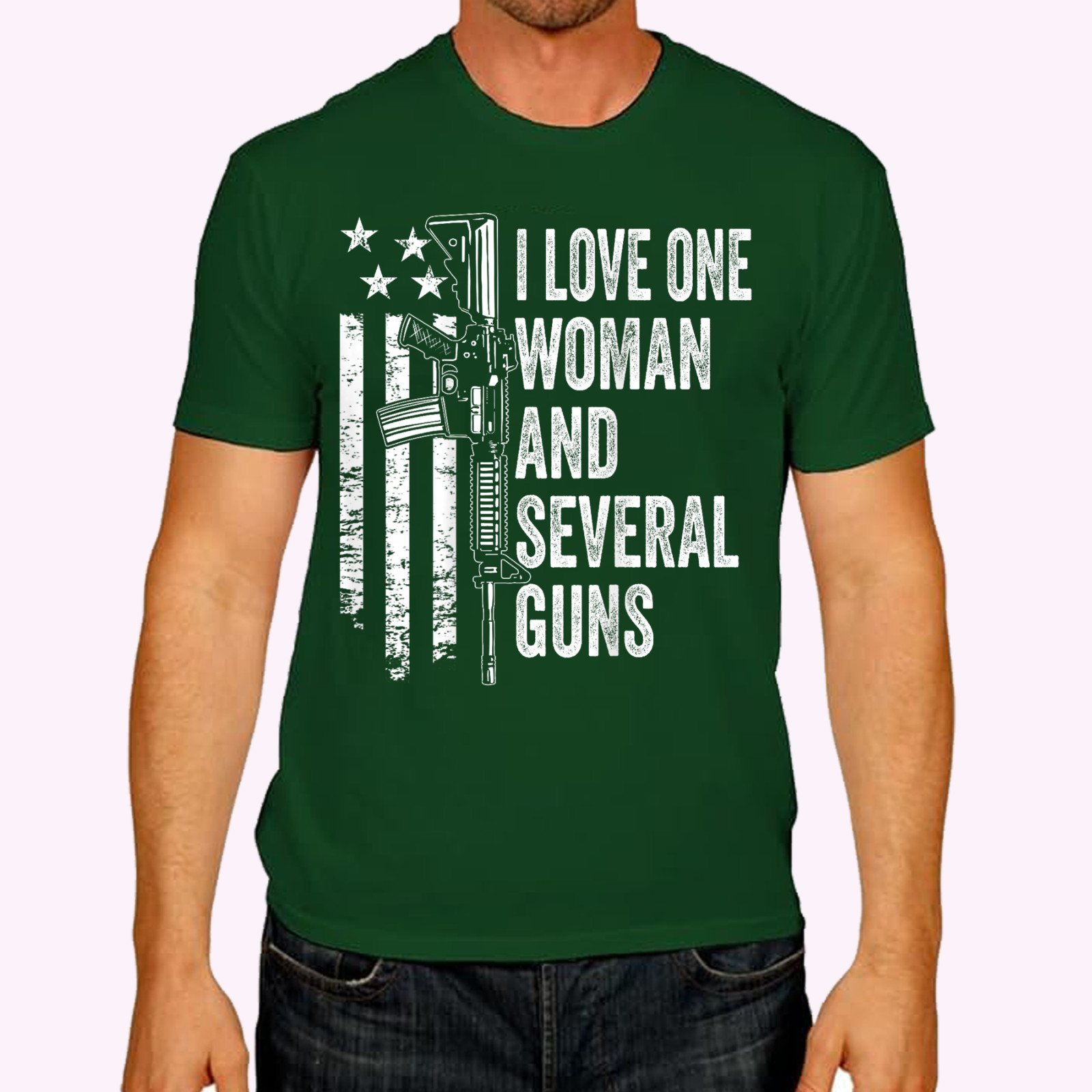 I Love One Woman And Several Guns – Husband Funny Mens Gun T-Shirt