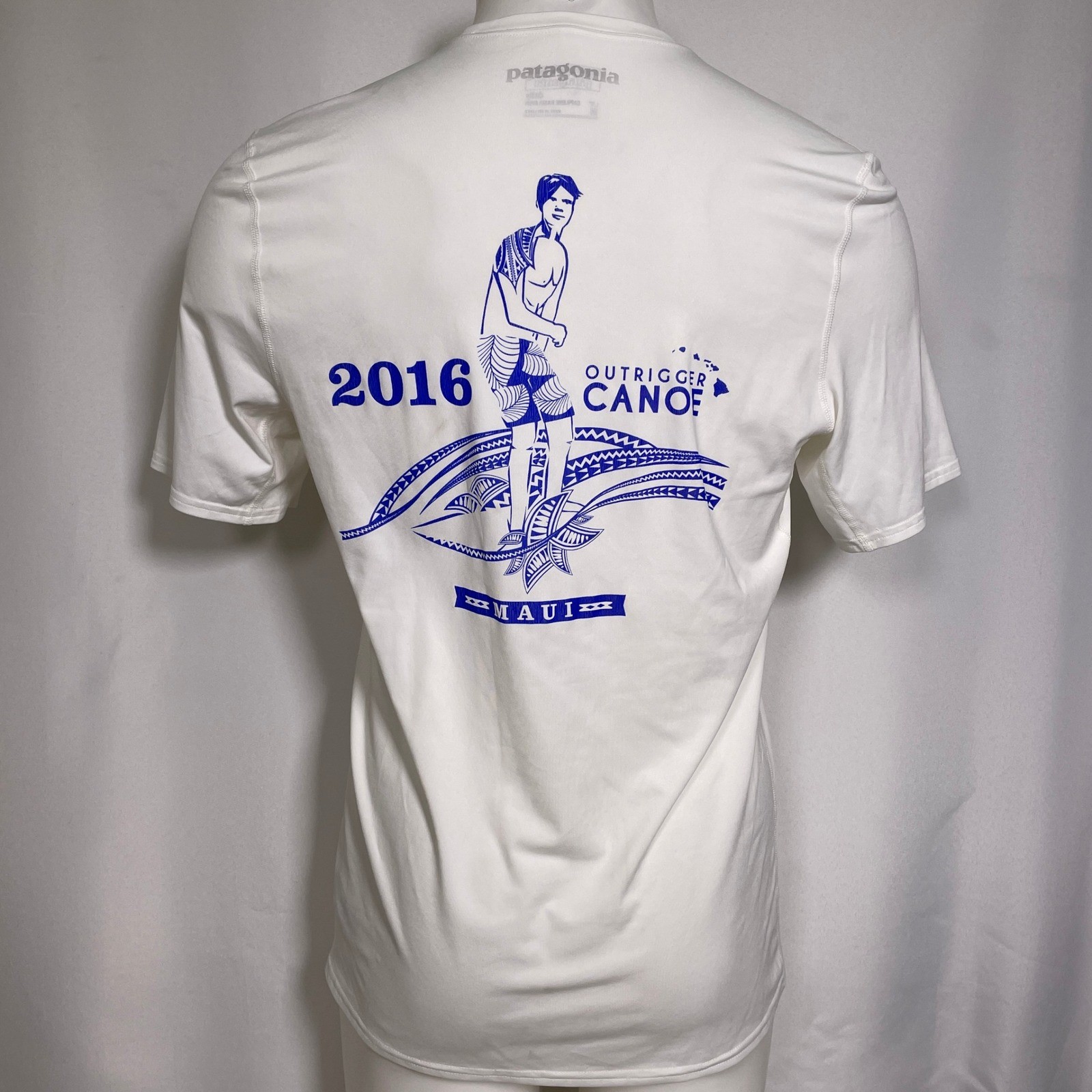 Four Seasons Maui Outrigger Canoe Patagonia Capilene White T-Shirt Men’s MEDIUM