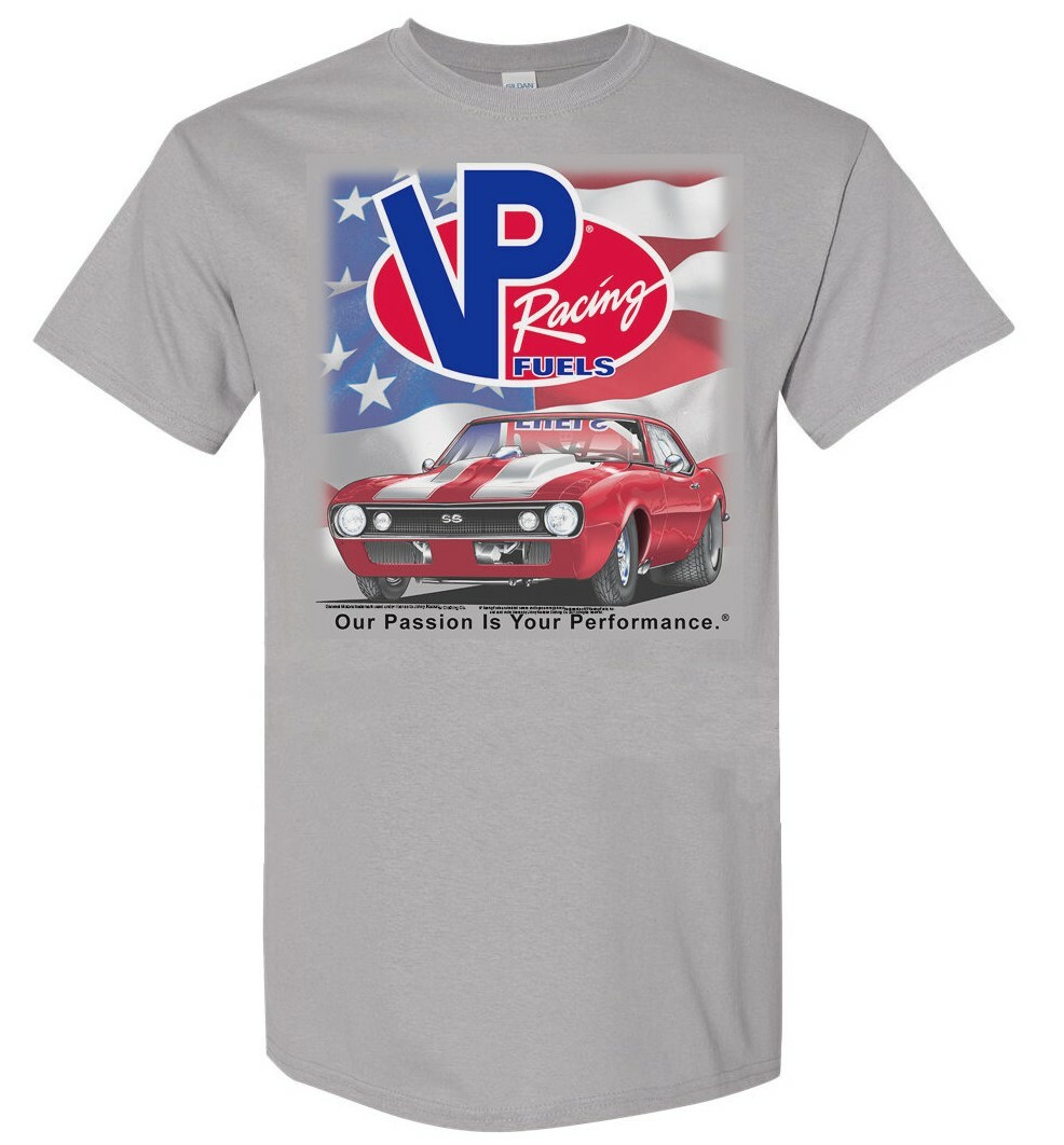 VP Racing Fuels 1967 Chevy Camaro SS Men’s T-Shirt Gray Official Licensed