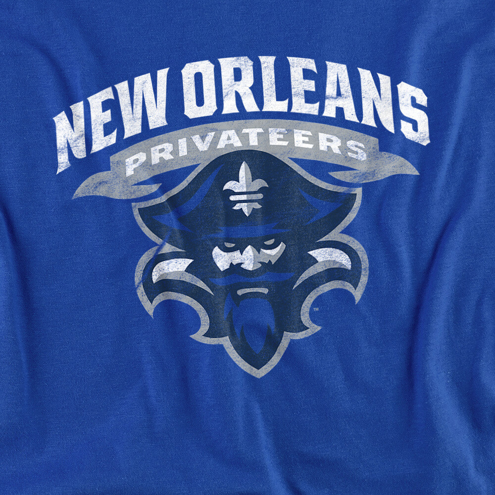 The University of New Orleans Adult T-Shirt Primary Logo, Royal Blue, S-5XL